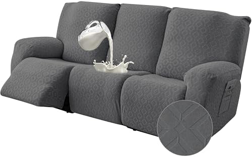 Gennia Waterproof Recliner Sofa Cover,3 Seat Couch Cover,Dark Gray by Genina