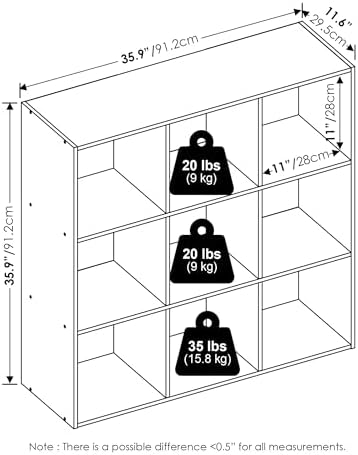 Furinno PELLI Closet Organizers and Storage, 9-Cube Closet Organizer, Open Shelf Closet Storage, for Wardrobe, Bedroom, Living Room, White - Image 3