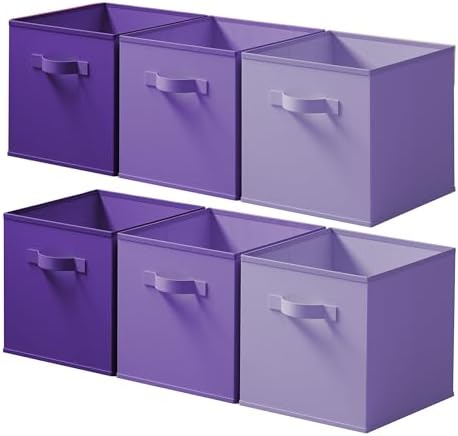 Cupic Cupid 6-Pack 13x13 Storage Cube Bins, Fabric Cubes, Purple Gradient by CupicCupid