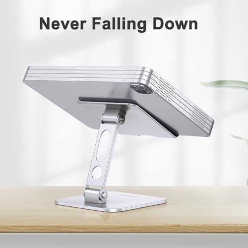 OMOTON T5 Foldable Tablet Stand, Heavy Adjustable Holder for iPad, Silver - Image 2