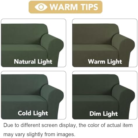 H.VERSAILTEX Stretch Cover for Couch Soft Furniture Covers Slip Covers for 3 Cushion Couch Sofa Feature Thick Checked Jacquard Fabric with Elastic Bottom, Sofa Large - Bronze Green - Image 3