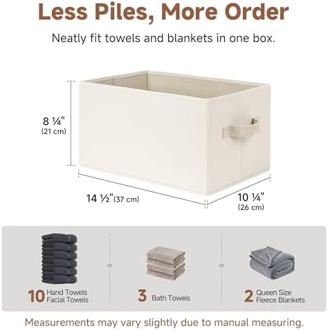 StorageWorks Closet Storage Bins, Beige, 3-Pack, Large - Image 3