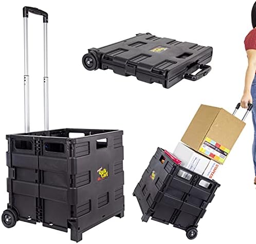 dbest Products Quik Cart Without Lid Collapsible Rolling Crate - Black by dbestproductsInc