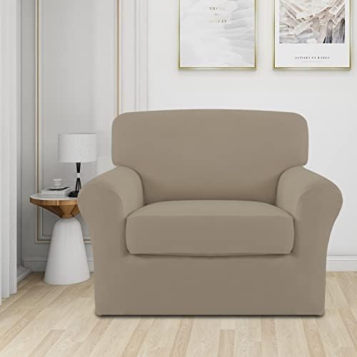 Easy-Going 2 Pieces Stretch Sofa Slipcover for Armchair Washable - Image 2