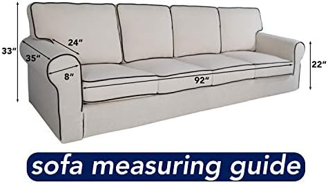 PureFit Stretch Couch Covers for Sofa 4 Seater Slipcovers Gray - Image 6