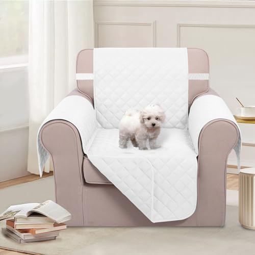 U-NICE HOME Reversible Recliner Chair Covers, White - Image 2