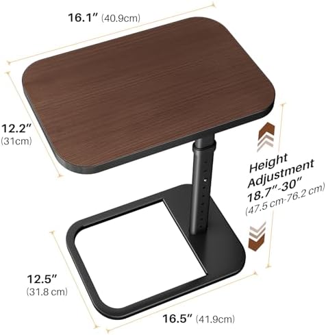 Adjustable Height TV Tray Table for Couch, Flip-Top Design - Image 2