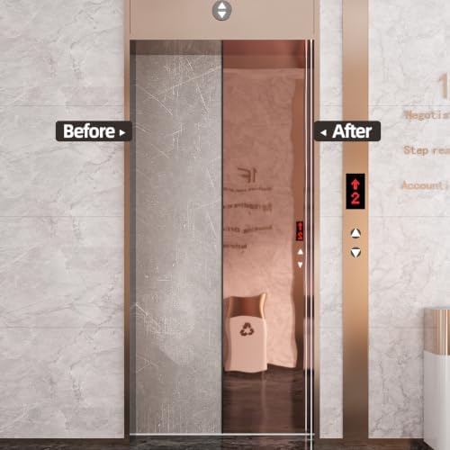 Gold Glossy Metallic Wallpaper Reflective Flexible Mirror Sheet Kitchen Non Glass Adhesive Vinyl Gold Contact Paper for Cabinets Peel and Stick Mirror Stickers for Appliance Crafts 15.7''x80'' - Image 6