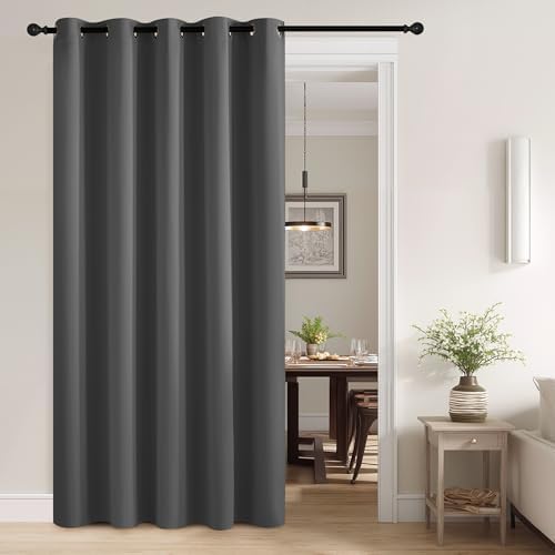 RYB HOME Grey Total Blackout Curtains for Bedroom Patio Sliding Glass Doors by RYBHOME