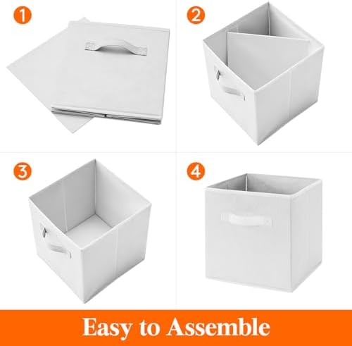 Lifewit Storage Cubes, 11 Inch Organizer Bins, 18L White, 12 Packs - Image 2