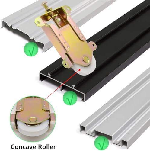 Sliding Mirror Closet Door Rollers Replacement Hardware Fits Contractors Part #W8020C Wardrobe Doors Wheels, 2-1/2" Vertical H.C., 1-1/2" Nylon Concaved Ball Bearing Wheel, 2 Pack - Image 4