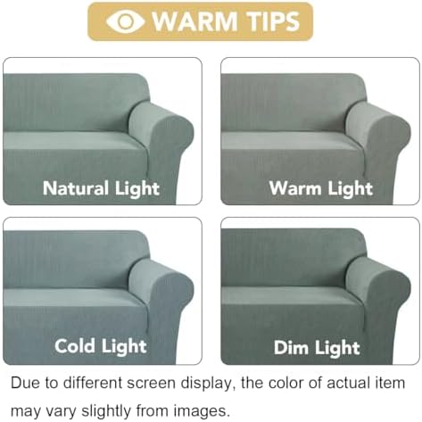 H.VERSAILTEX Stretch Extra Large Sofa Covers Sofa Slipcovers for Living Room Furniture Covers for Pets Feature Thick Checked Jacquard Fabric with Elastic Bottom, Sofa X-Large - Sage - Image 3