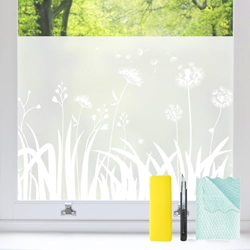 Bloss Frosted Privacy Window Film Removable Static Cling, 35.4"x78.7" by Bloss