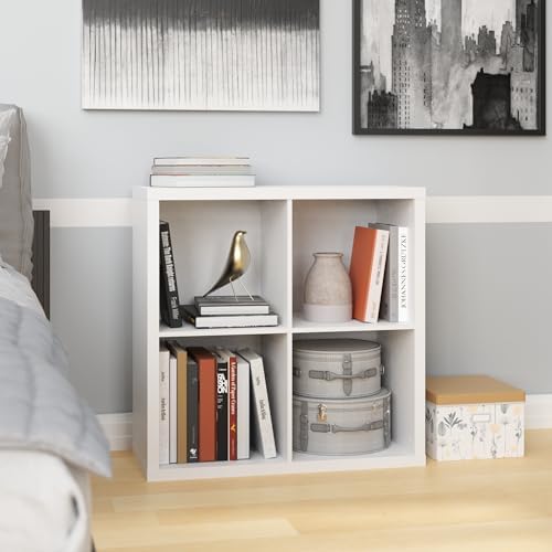 ClosetMaid 4 Cube Storage Shelf Organizer Bookshelf with Back Panel, Easy Assembly, Wood, White Finish - Image 2
