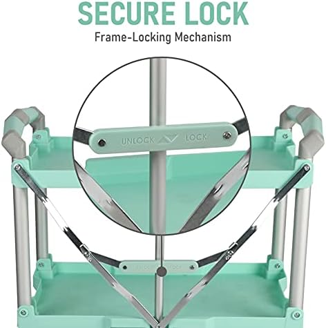 Olympia Tools 89-349 Pack-N-Roll Folding Collapsible Service Cart, 150LB Capacity, Teal - Image 5
