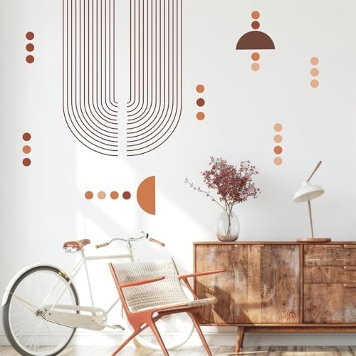 Large Arch Wall Decal Boho Arch Wall Stickers Geometric Line Sticker Minimalist Art Modern Sticker Abstract Geometric Peel and Stick Decals for Bedroom Living Room Decor by Kazova