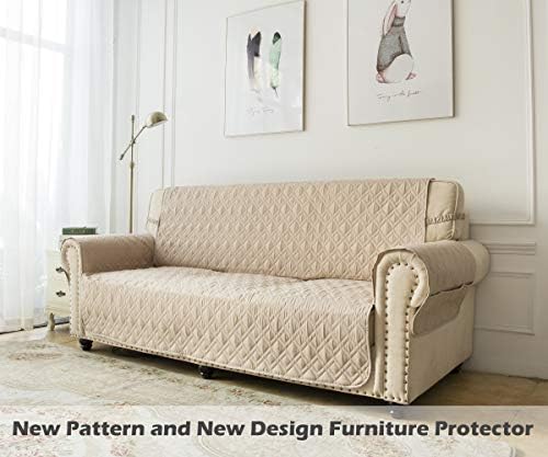 Ameritex Couch Sofa Slipcover 100% Waterproof Nonslip Quilted Furniture Protector Slipcover for Dogs, Children, Pets Sofa Slipcover Machine Washable (Beige, 78") - Image 7