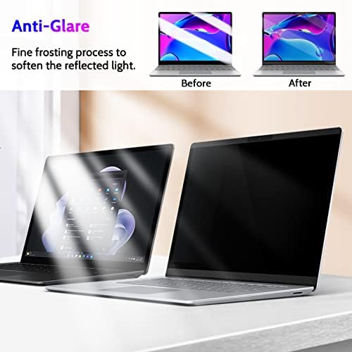Peslv Magnetic Privacy Screen Surface Laptop 6/5/4/3/2/1 15 Inch, Removable Anti Blue Light Glare Filter, Black Security Private Apy Block Protector - Image 4