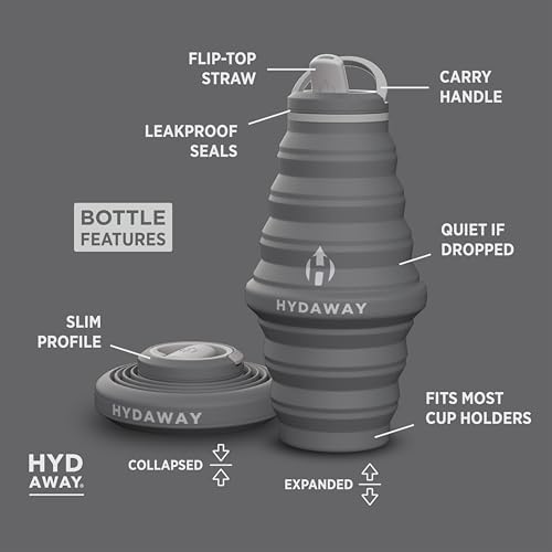 HYDAWAY 25oz Collapsible Water Bottle, Packable Leakproof for Travel - Image 5