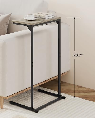 TUTOTAK C Shaped End Table, Small Side Table, 28.7" H Couch Table, C Table - Image 3