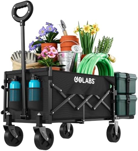 Golabs WA1 Collapsible Folding Wagon Cart, Max 220lb Load, Expands to 100L by GOLABS