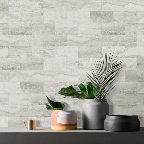 Vamos Tile 100-Piece Matt Beige Mixed Grey Slate Peel and Stick Backsplash Seamless Tile,3''x6'' PVC Subway Tile,Stick on Backsplash for Kitchen/Bathroom/Laundry Room - Image 3
