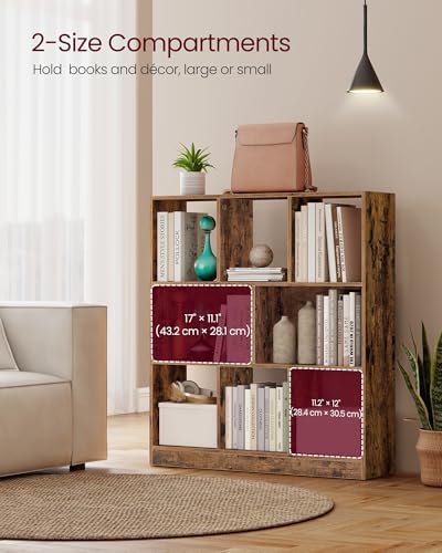 VASAGLE Bookshelf, 8 Cubes Storage Organizer, 35.4 x 9.5 x 39.4 Inches - Image 4