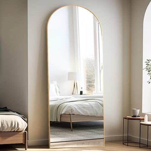 Rowjut Large 71"x30" Arched Full Length Mirror, Gold Mirrors Full Length Floor Mirror Standing for Bedroom, Living Room, Wall Mounted & Full Body Mirror Hanging or Leaning(Gold) - Image 2