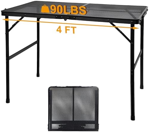 GREGIN Folding Camping Grill Table, Outdoor Metal Table. Foldable, Portable by Unknown