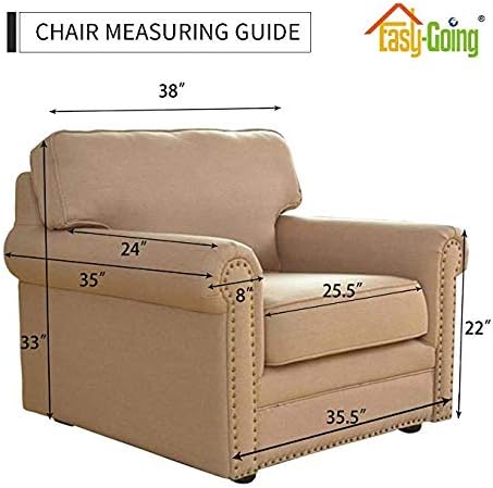 Easy-Going Reversible Couch Cover, Small Chair, Gray/Gray - Image 7