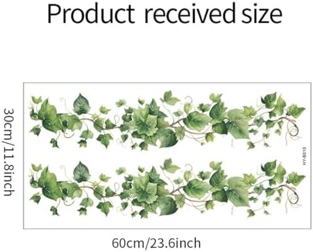 Green Leafy Vine Wall Decals Green Plants Leaves Wall Stickers Removable Peel and Stick Vinyl Art Mural Decals for Living Room Bedroom Classroom Kitchen Wall Decor - Image 5