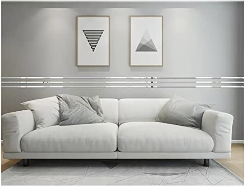 19.7 Ft. Mirror Wall Stickers, Self-Adhesive Acrylic Mirror Tiles, Removable Decals Stickers for Wall Frames/Wallpaper Border/Waist Lines - Image 3