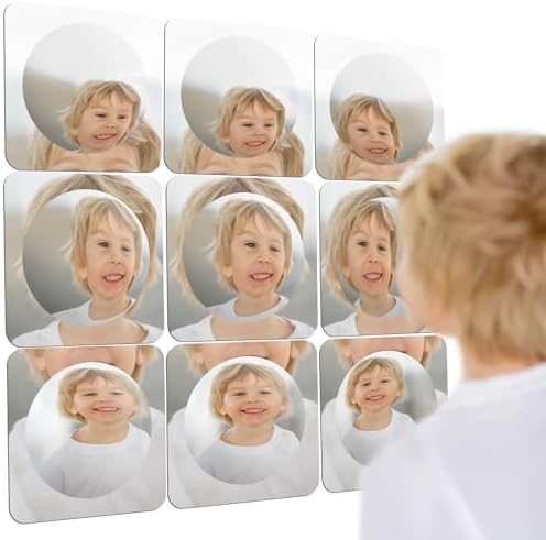Special Supplies Sensory Bubble Wall Mirror - Interactive Acrylic Mirrors for Wall Decoration and Sensory Toys for Kids Classroom or Home -Sensory Room Decor -Visual, Tactile Stimulation (9 Pk) by SpecialSupplies
