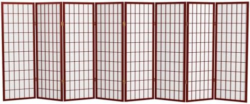 Red Lantern 4 ft. Short Window Pane Shoji Screen - Rosewood - 8 Panels by RedLantern