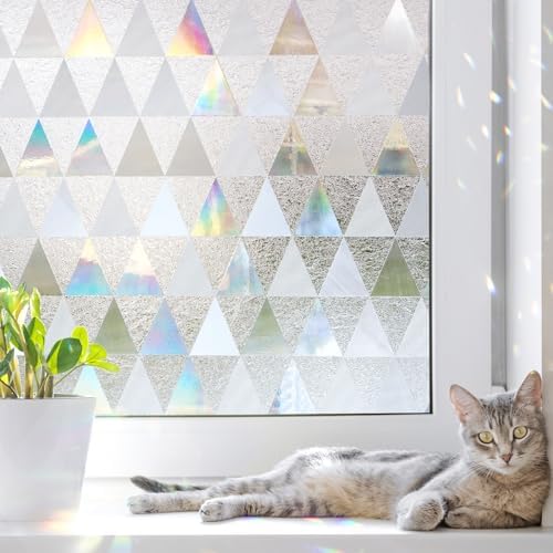 LUTE Window Privacy Film Decorative, Stained Glass Cling, 35.4" x 78.7" by LUTE