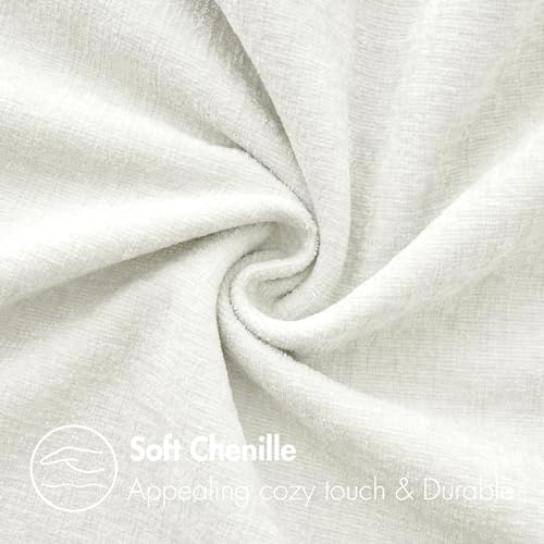 MIULEE Soft Chenille Throw Pillow Covers White 20x20 Inch Pack of 2 - Image 2