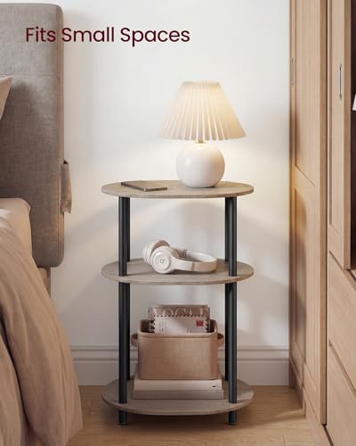 VASAGLE Side Table, Small End Table, Tall Nightstand, Steel Frame - Image 4