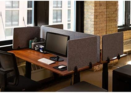 ReFocus™ Raw Clamp-On Acoustic Desk Divider – Reduce Noise and Visual Distractions with This Lightweight Desk Mounted Privacy Panel (Castle Gray, 59" x 16", 23.6" x 16", & 23.6" x 16") - Image 2