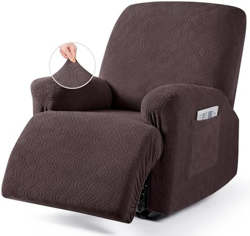 VANSOFY Stretch Recliner Chair Cover, Slipcover, Dark Coffee, 1 Seater by VANSOFYFURNITURECOVERS