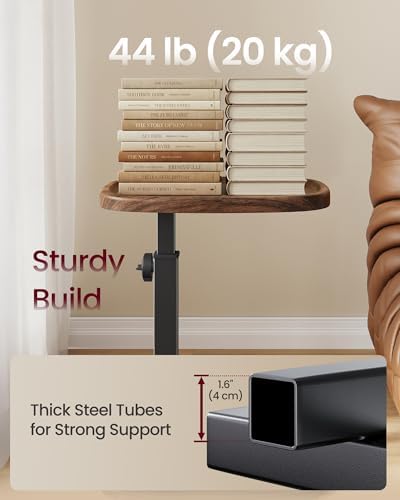 VASAGLE C Side Table Adjustable Height, Couch Sofa End Table, TV Tray - Image 5