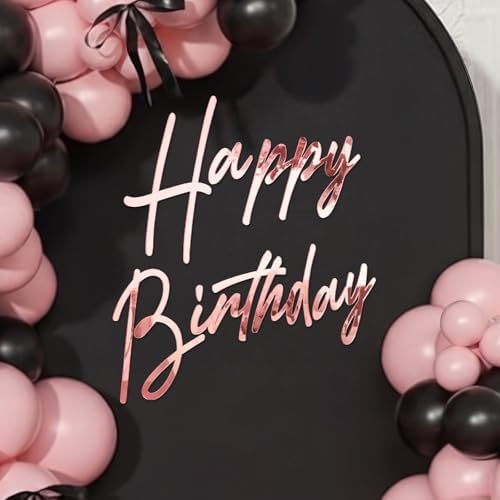 Yousoontic Happy Birthday Decal Sign, 23 x 20 Inch, Classic, Rose Gold by Yousoontic