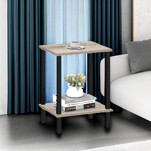 TUTOTAK End Table, Side Table, Nightstand, 2-Tier Storage Shelf - Image 6
