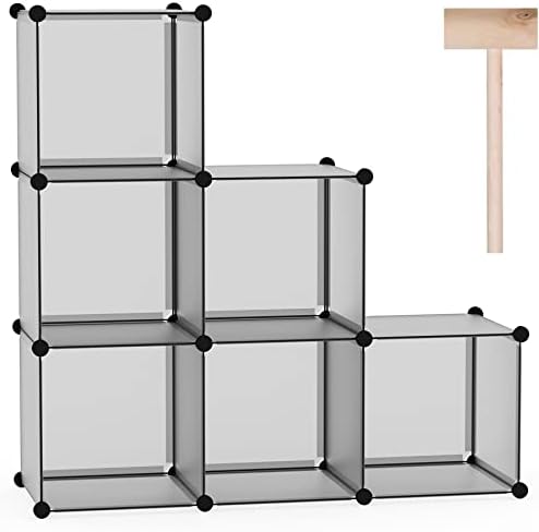 C&AHOME 6-Cube Storage Organizer Cube Shelf Closet Storage Bookcase, Grey by CAHOME