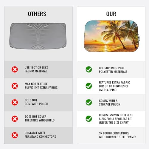 Car Windshield Sun Shade, Foldable Reflective UV Front Sunshade - Image 6
