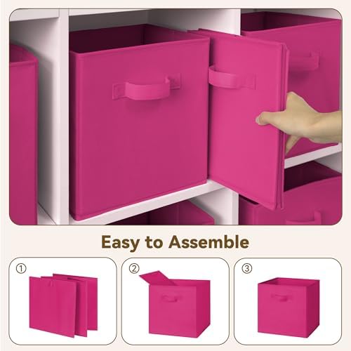 GRANNY SAYS 11 Inch Cube Storage Bin, Cube Organizer Bins, Rose Red, 6-Pack - Image 4
