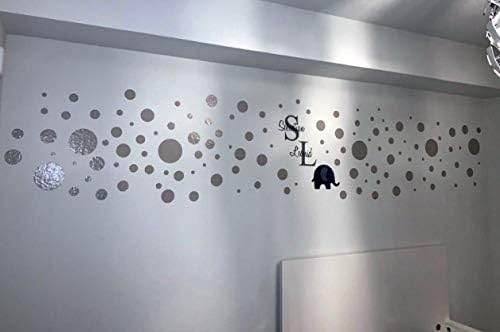 Polka Dot Wall Decals (63) Girls Room Wall Decor Stickers, Wall Dots, Vinyl Circle Peel & Stick DIY Bedroom, Playroom, Kids Room, Baby Nursery Toddler to Teen Bedroom Decoration 3"-6.5" (Grey) - Image 3