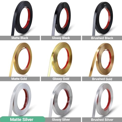 Gaahing 196.8" x 1" Matte Silver Molding & Wall Trim, Flexible Peel and Stick Decorative Strip for Tile, Mirror, Ceiling, Floor, Panel, Cabinet - Image 4