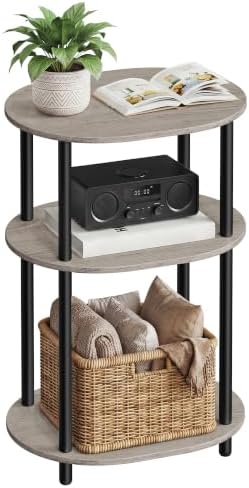 VASAGLE Side Table, Small End Table, Tall Nightstand, Steel Frame by VASAGLEbySONGMICSHOME