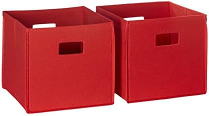 RiverRidge Folding Storage Bins - 2-pack of 10in Tall Red Cubes by RiverRidgeHome