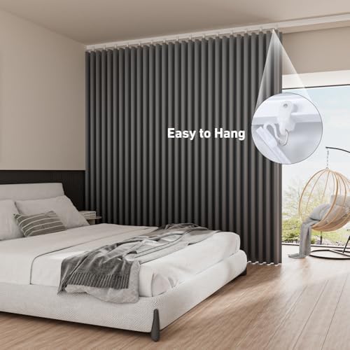 Ceiling Mount Room Divider Curtains,Track Sets for Room Separation,Grey - Image 4